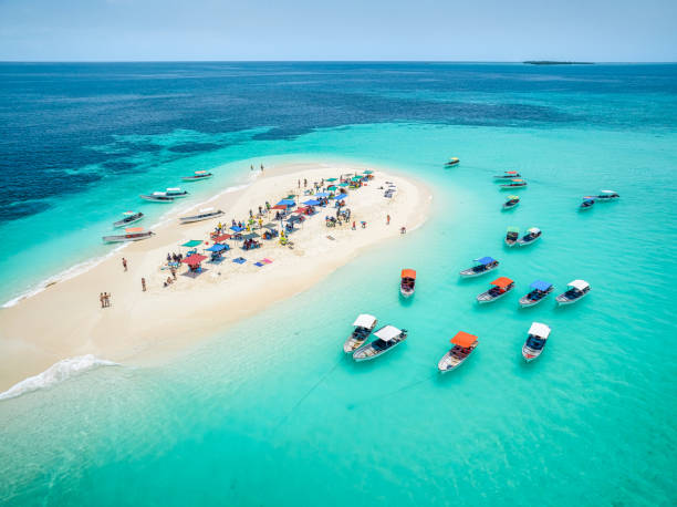Beautiful Zanzibar sandbank and ocean